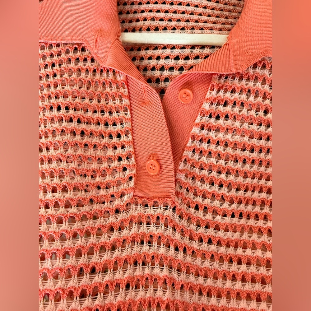 COS Open-Knit Striped Polo Shirt in orange
Size M - Picture 7 of 7
